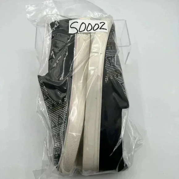 Whirl Slip On Canvas Women 10 Geometric black gold silver geometric rhinestones - Picture 8 of 8